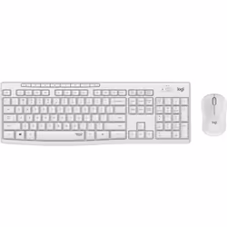 Logitech MK295 Silent Wireless Combo, Taille réelle (100 %), RF sans fil, QWERTY, Blanc, Souris incluse