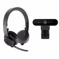 Logitech Pro Personal Video Collaboration Teams Kit, Système de vidéoconférence personnelle, 4K Ultra HD, 90 ips, 5x, Graphit ...