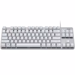 Logitech K835 TKL Mechanical Keyboard, Sans clé (80 - 87%), USB, Clavier mécanique, LED, Blanc, Argent