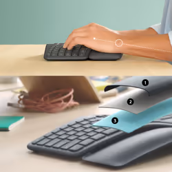 Logitech Ergo K860 clavier RF sans fil + Bluetooth US International Graphite - Vue supplémentaire 4