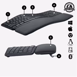 Logitech Ergo K860 clavier RF sans fil + Bluetooth US International Graphite - Vue supplémentaire 6