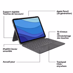 Logitech Combo Touch for iPad Pro 11-inch (1st, 2nd, and 3rd generation) - Vue supplémentaire 7
