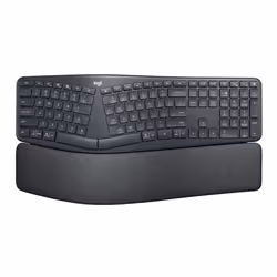 Logitech ERGO K860 for Business, Taille réelle (100 %), Bluetooth, Contacteur de touche semi-mécanique, Graphite