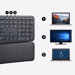 Logitech K860 for Business clavier Bluetooth Suisse Graphite