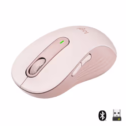 Logitech Signature M650, Droitier, Optique, RF sans fil + Bluetooth, 2000 DPI, Rose