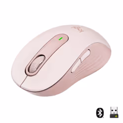 Logitech Signature M650, Droitier, Optique, RF sans fil + Bluetooth, 2000 DPI, Rose