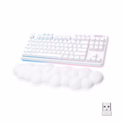 Logitech G G715, Sans clé (80 - 87%), RF sans fil + Bluetooth, Clavier mécanique, QWERTZ, LED RGB, Blanc
