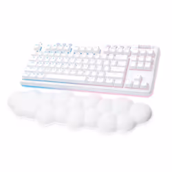 Logitech G G715, Sans clé (80 - 87%), RF sans fil + Bluetooth, Clavier mécanique, AZERTY, LED RGB, Blanc