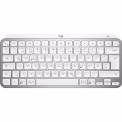 Logitech MX Keys Mini Minimalist Wireless Illuminated Keyboard, Mini, RF sans fil + Bluetooth, QWERTZ, LED, Gris