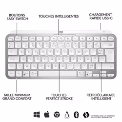 Logitech MX Keys Mini Minimalist Wireless Illuminated Keyboard - Vue supplémentaire 9