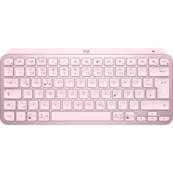 Logitech MX Keys Mini Minimalist Wireless Illuminated Keyboard, Mini, RF sans fil + Bluetooth, QWERTZ, LED, Rose
