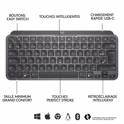 Logitech MX Keys Mini clavier RF sans fil + Bluetooth QWERTY Anglais Graphite - Vue supplémentaire 12