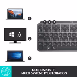 Logitech MX Keys Mini clavier RF sans fil + Bluetooth QWERTY Anglais Graphite - Vue supplémentaire 13