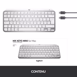 Logitech MX Keys Mini For Mac Minimalist Wireless Illuminated Keyboard clavier Bluetooth QWERTZ Allemand Gris - Vue supplémentaire 10