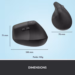 Logitech Lift Souris Ergonomique Verticale Sans Fil Bluetooth Graphite Droitier - Vue supplémentaire 14