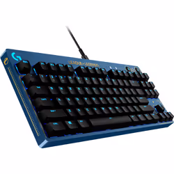 Logitech G PRO, Sans clé (80 - 87%), USB, Clavier mécanique, QWERTY, LED RGB, Noir, Bleu, Or