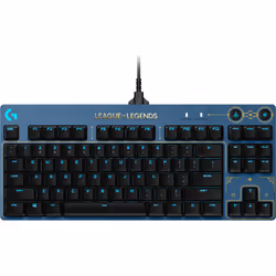 Logitech G PRO clavier USB QWERTY US International Noir, Bleu, Or
