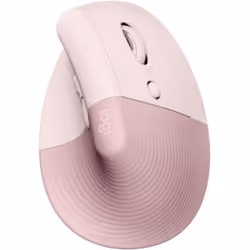 Logitech Lift, Droitier, Conception verticale, Optique, RF sans fil + Bluetooth, 4000 DPI, Rose