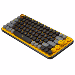 Logitech POP Keys Wireless Mechanical Keyboard With Emoji Keys clavier RF sans fil + Bluetooth AZERTY Français Noir, Gris, Jaune - Vue supplémentaire 4