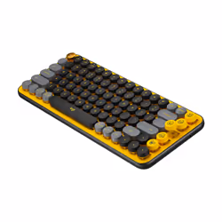 Logitech POP Keys Wireless Mechanical Keyboard With Emoji Keys clavier RF sans fil + Bluetooth QWERTY Espagnole Noir, Gris, Jaune