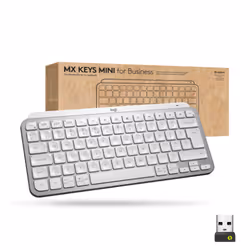 Logitech Mx Keys Mini For Business, Mini, RF sans fil + Bluetooth, Commutateur de touche « ciseaux », QWERTY, LED, Gris