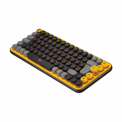 Logitech POP Keys Wireless Mechanical Keyboard With Emoji Keys clavier RF sans fil + Bluetooth QWERTY Nordique Noir, Gris, Jaune
