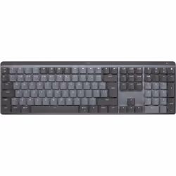 Logitech MX Mechanical, Taille réelle (100 %), RF sans fil + Bluetooth, Clavier mécanique, QWERTY, LED, Graphite, Gris
