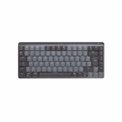 Logitech MX Mini Mechanical, Sans clé (80 - 87%), RF sans fil + Bluetooth, Clavier mécanique, AZERTY, LED, Graphite, Gris