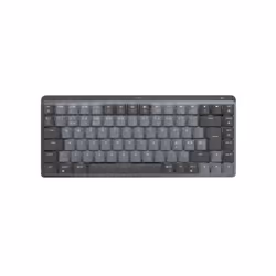 Logitech MX Mini Mechanical, Sans clé (80 - 87%), RF sans fil + Bluetooth, Clavier mécanique, QWERTY, LED, Graphite, Gris