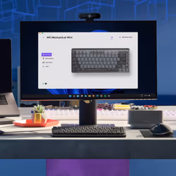 Logitech MX Mini Mechanical clavier RF sans fil + Bluetooth QWERTY US International Graphite, Gris - Vue supplémentaire 5
