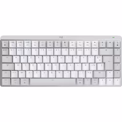 Logitech MX Mini Mechanical for Mac, Sans clé (80 - 87%), Bluetooth, Clavier mécanique, AZERTY, LED, Gris, Blanc
