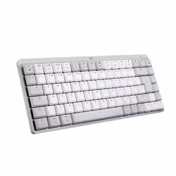 Logitech MX Mini Mechanical for Mac, Sans clé (80 - 87%), Bluetooth, Clavier mécanique, QWERTY, LED, Gris, Blanc