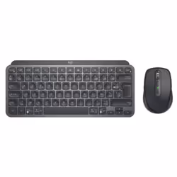 Logitech Ensemble MX Keys Mini pour les professionnels, RF sans fil + Bluetooth, AZERTY, Graphite, Souris incluse
