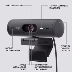Logitech Brio 500 webcam 4 MP 1920 x 1080 pixels USB-C Graphite - Vue supplémentaire 12