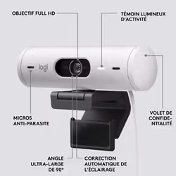 Logitech Brio 500 webcam 4 MP 1920 x 1080 pixels USB-C Blanc - Vue supplémentaire 13