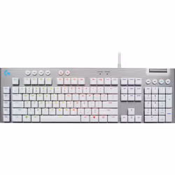 Logitech G G815 - Tactile - White, Taille réelle (100 %), USB, Clavier mécanique, AZERTY, LED RGB, Aluminium, Blanc