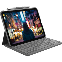 Logitech Slim Folio Gris Bluetooth QWERTY Danois, Finlandais, Norvégien, Suédois