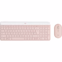 Logitech MK470 Slim Combo, Mini, RF sans fil, QWERTZ, Rose, Souris incluse