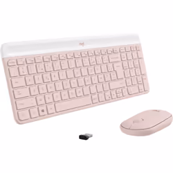 Logitech MK470 Slim Combo clavier Souris incluse RF sans fil AZERTY Français Rose