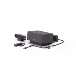 Logitech Kit pour salles de discussion Logi Dock, Système de vidéoconférence personnelle, 4K Ultra HD, 90 ips, 5x, Graphite