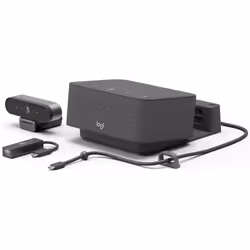 Logitech Logi Dock Focus Room kit Teams, Système de vidéoconférence personnelle, 4K Ultra HD, 90 ips, 5x, Graphite