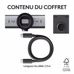 Logitech MX Brio 705 for Business webcam 8,5 MP 4096 x 2160 pixels USB 3.2 Gen 1 (3.1 Gen 1) Aluminium, Noir - Vue supplémentaire 17