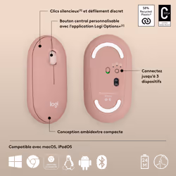 Logitech Pebble 2 M350s souris Ambidextre RF sans fil + Bluetooth Optique 4000 DPI - Vue supplémentaire 7
