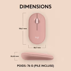 Logitech Pebble 2 M350s souris Ambidextre RF sans fil + Bluetooth Optique 4000 DPI - Vue supplémentaire 9