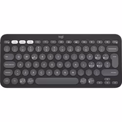Logitech Pebble Keys 2 K380s, Mini, RF sans fil + Bluetooth, Commutateur de touche « ciseaux », QWERTY, Graphite