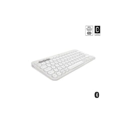 Logitech Pebble Keys 2 K380s clavier RF sans fil + Bluetooth AZERTY Français Blanc