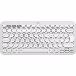 Logitech Pebble Keys 2 K380s, Mini, RF sans fil + Bluetooth, Commutateur de touche « ciseaux », QWERTY, Blanc