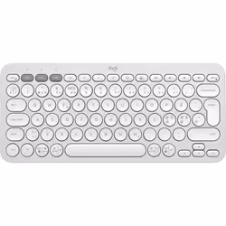 Logitech Pebble Keys 2 K380s, Mini, RF sans fil + Bluetooth, Commutateur de touche « ciseaux », QWERTY, Blanc