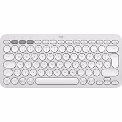 Logitech Pebble Keys 2 K380s, Mini, RF sans fil + Bluetooth, Commutateur de touche « ciseaux », QWERTZ, Blanc