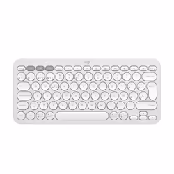 Logitech Pebble Keys 2 K380s, Mini, RF sans fil + Bluetooth, Commutateur de touche « ciseaux », QWERTY, Blanc